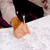 糸目糊置き作業工程画像